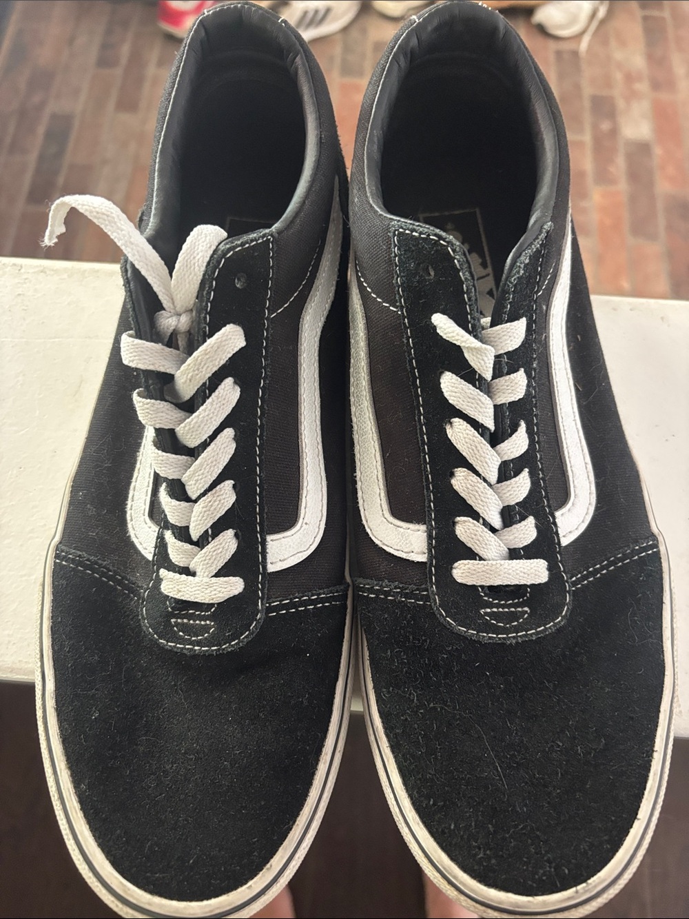 Vans Black Canvas & White Stripe Low-Top Sneakers
